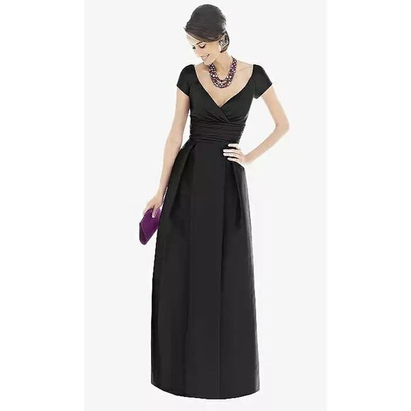Alfred Sung Women's Maxi Formal Taffeta A-Line Gown Dress, Size 6, In Paradise - Picture 11 of 12